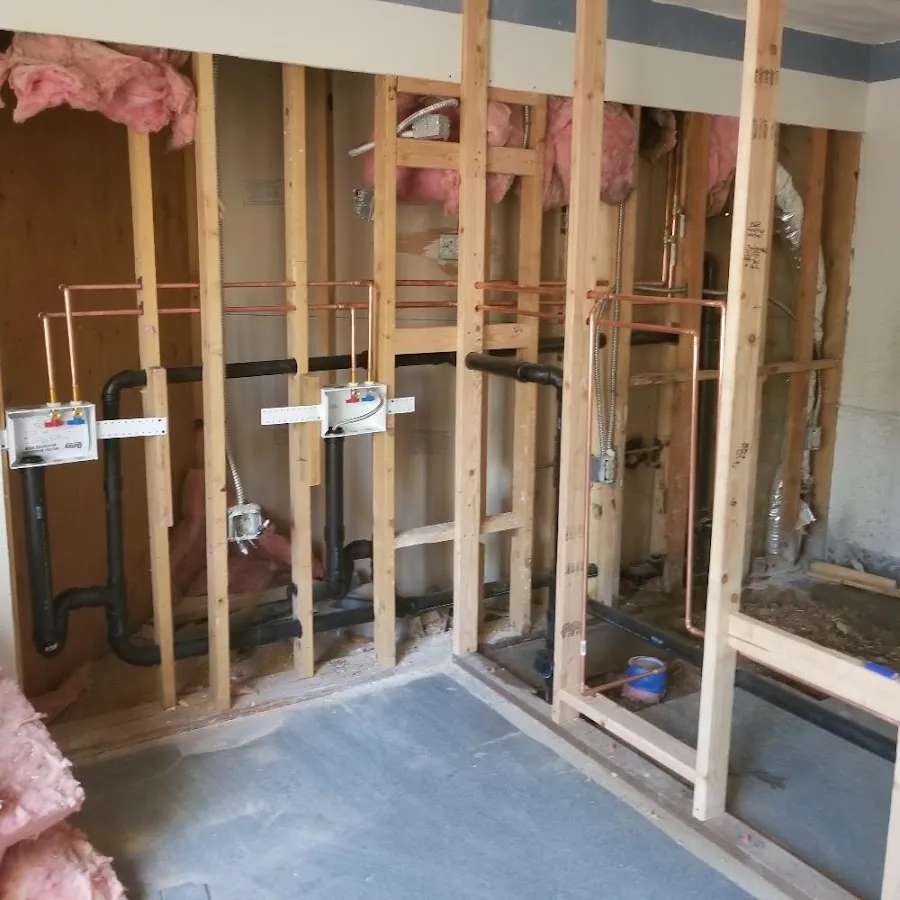 Copper pipe rough-in and plumbing installation in Cheney